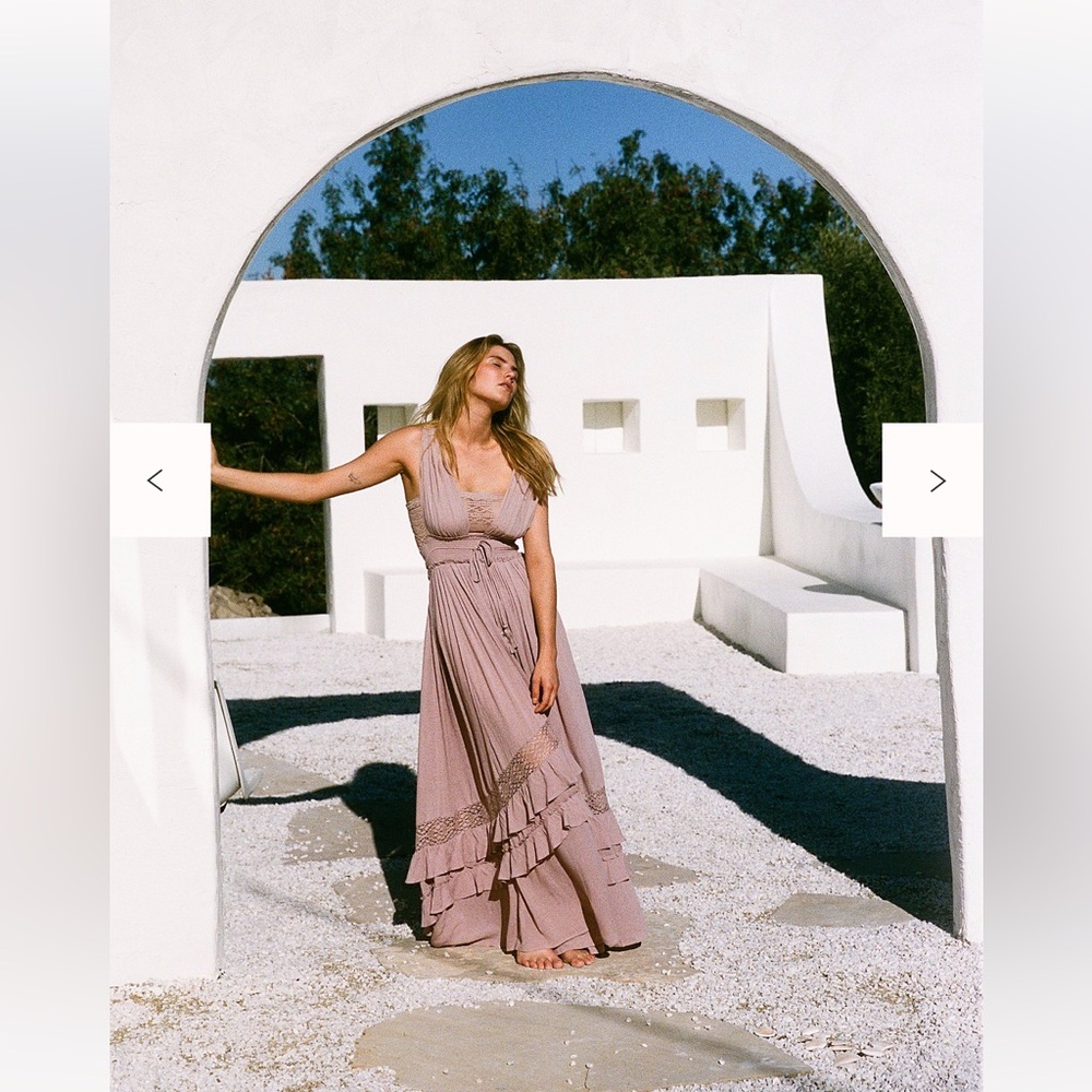 Free People Santa Maria Maxi Dress / Timberwolf size small